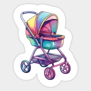 90s Retro Baby Stroller Sticker